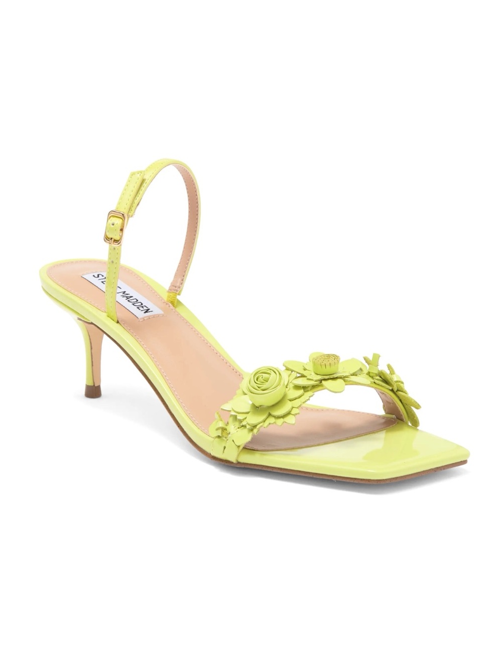 Steve Madden Rosalea Lime Green Floral Slingback Heel Sandals